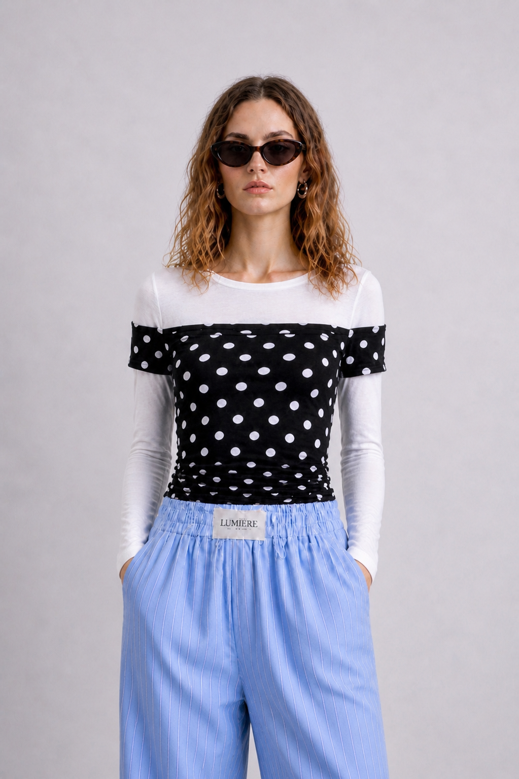 Noir Polka Asym Top